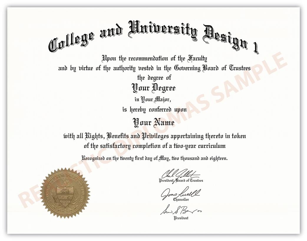 Fake College & University Diplomas Realistic Diplomas